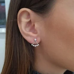Boucles d'oreilles triangle diamants or blanc