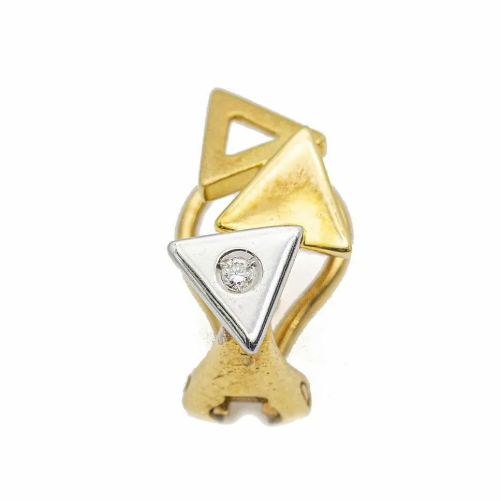 Boucles d'oreilles Triangle 2 Ors Diamants