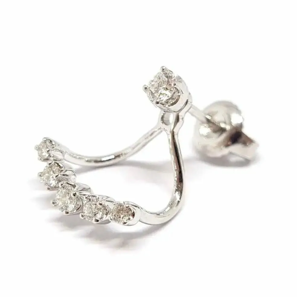 Boucles d'oreilles triangle diamants or blanc