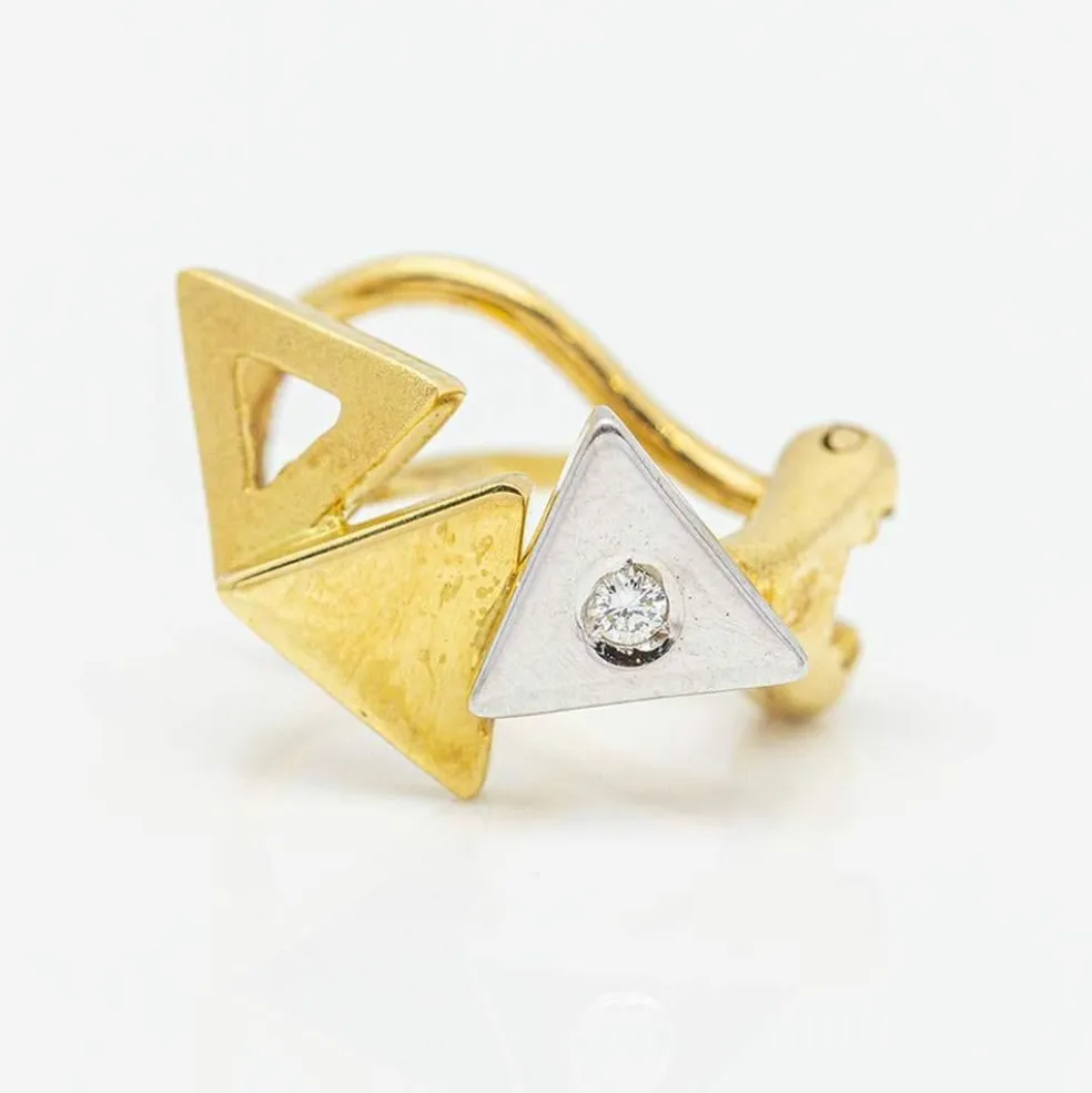 Boucles d'oreilles Triangle 2 Ors Diamants