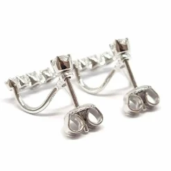 Boucles d'oreilles triangle diamants or blanc