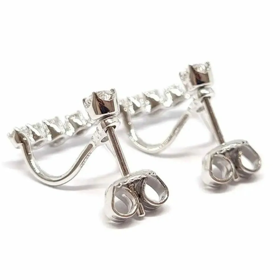 Boucles d'oreilles triangle diamants or blanc