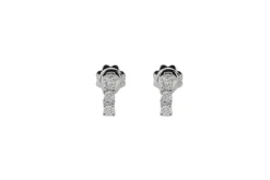 Boucles d'oreilles Trilogie en or blanc et diamants