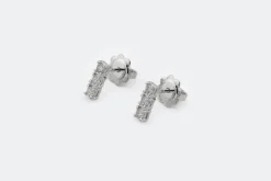 Boucles d'oreilles Trilogie en or blanc et diamants