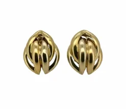 Boucles d'oreilles trois tons d'or