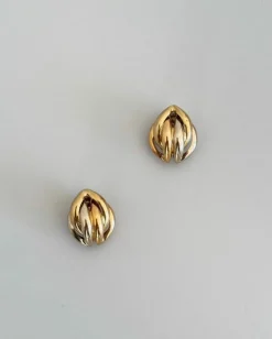 Boucles d'oreilles trois tons d'or