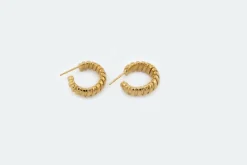 Boucles d'oreilles tube à gaz en or jaune