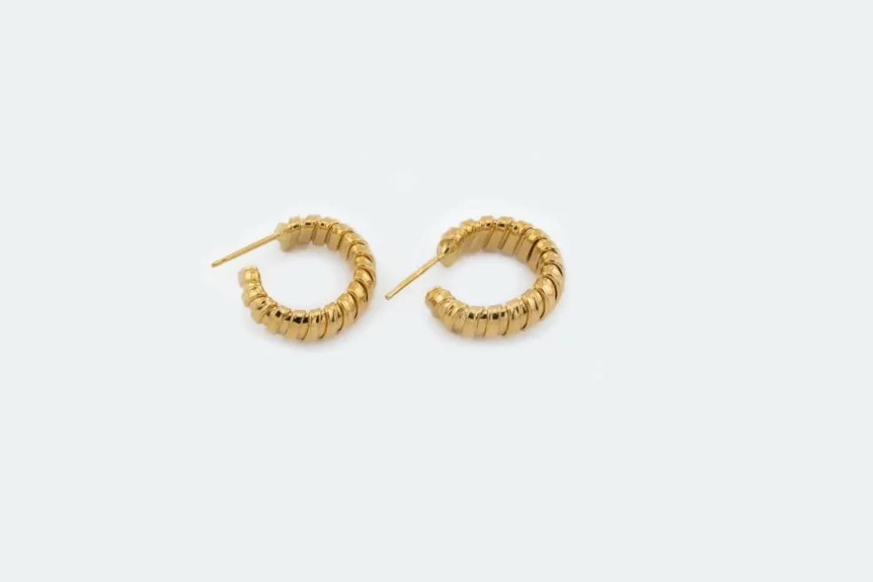 Boucles d'oreilles tube à gaz en or jaune