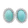 Boucles d'oreilles Turquoise Diamants