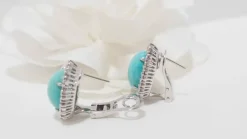 Boucles d'oreilles Turquoise Diamants