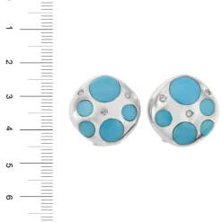 Boucles d'oreilles turquoises et diamants