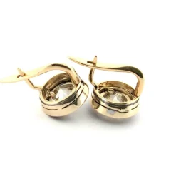 Boucles d'oreilles uniques en or jaune avec diamants et rubis importants