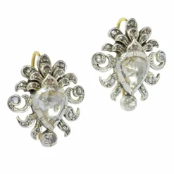 Boucles d'oreilles victoriennes diamants taille rose