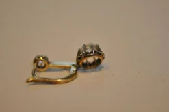 Boucles d'oreilles victoriennes en or jaune et diamants taille rose