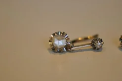 Boucles d'oreilles victoriennes en or jaune et diamants taille rose