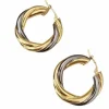 Boucles d'oreilles vintage créoles torsadées en or jaune