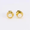 Boucles d’oreilles vintage or jaune perles