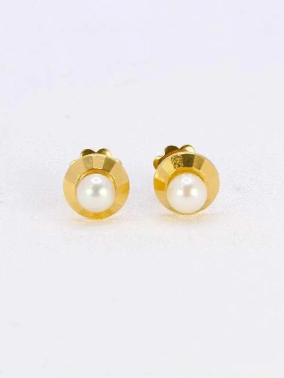 Boucles d’oreilles vintage or jaune perles