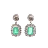 Boucles d'oreilles vintage émeraudes et diamants