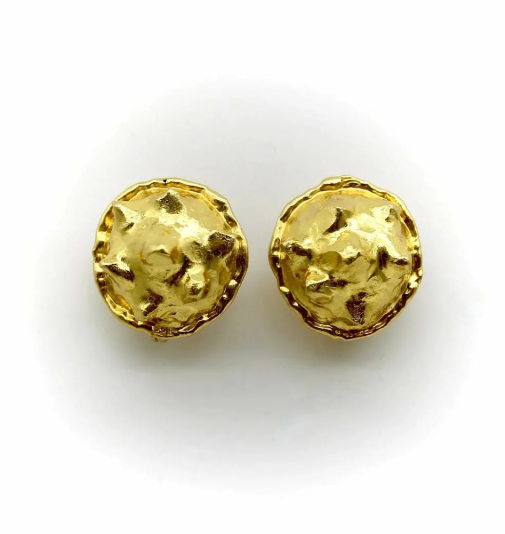 Boucles d'oreilles vintage modernes en or 22 carats Jean Mahie