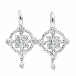 Boucles d'oreilles vintage ALT en or et diamants