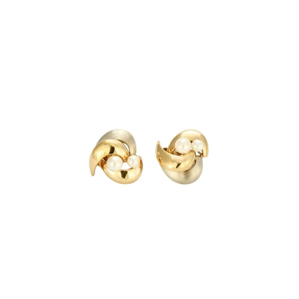 Boucles D'Oreilles Vintage Or & Perles