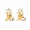 Boucles d'oreilles vintage 2 ors et diamants