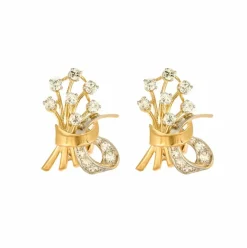 Boucles d'oreilles vintage 2 ors et diamants