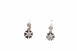 Boucles d'oreilles vintage or blanc diamants