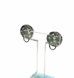 Boucles d’oreilles vintage diamants , saphir , émeraudes