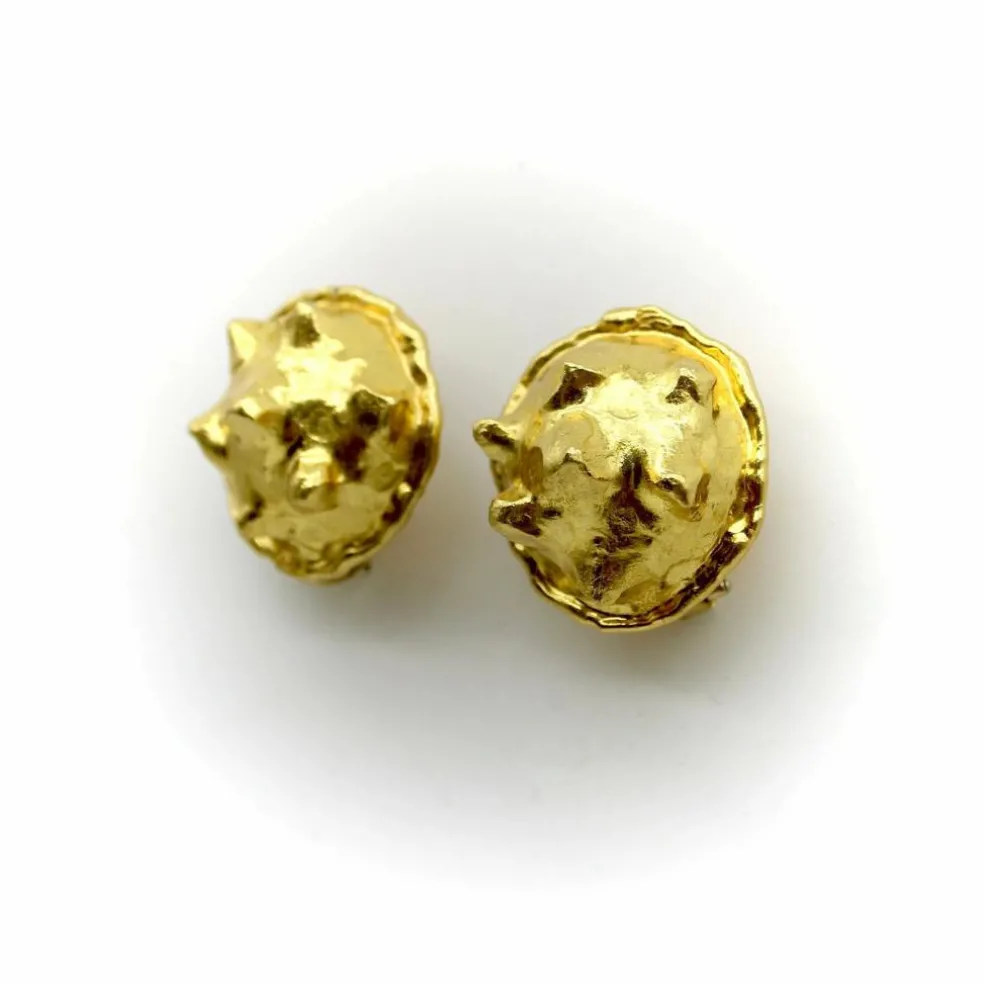 Boucles d'oreilles vintage modernes en or 22 carats Jean Mahie