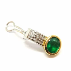 Boucles d'oreilles vintage émeraudes & diamants