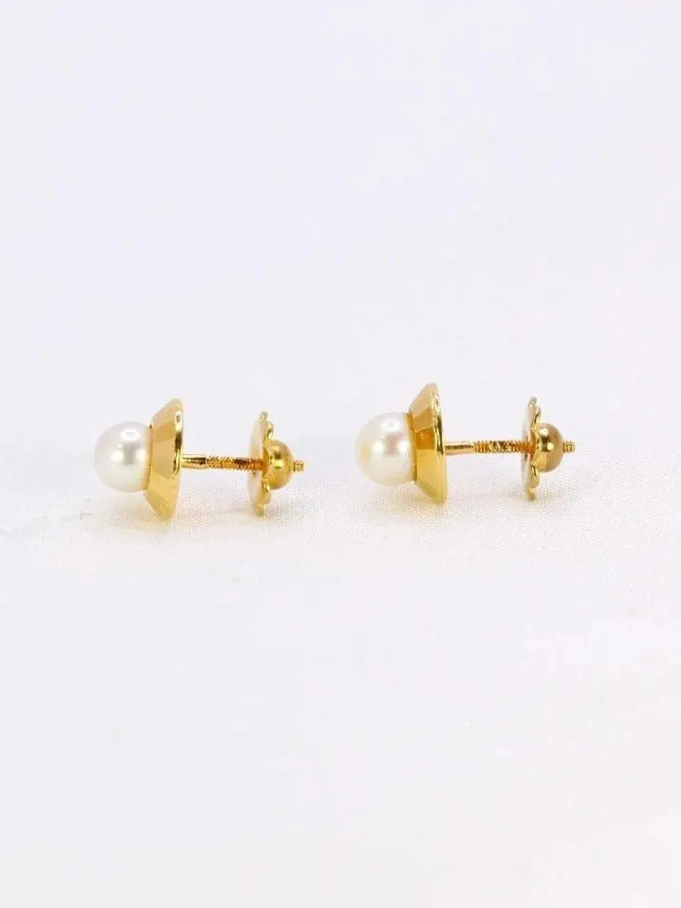 Boucles d’oreilles vintage or jaune perles