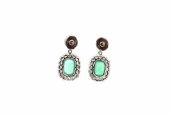 Boucles d'oreilles vintage émeraudes et diamants