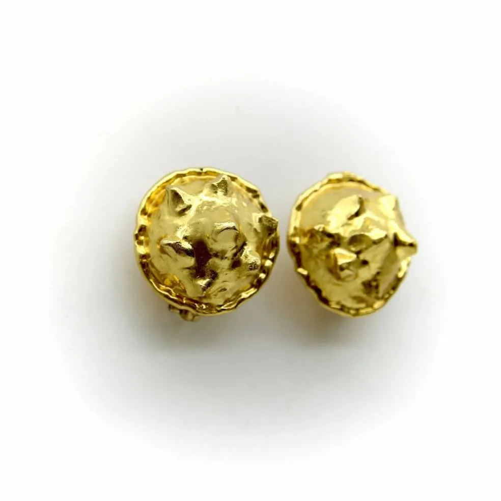Boucles d'oreilles vintage modernes en or 22 carats Jean Mahie