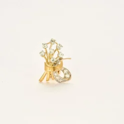 Boucles d'oreilles vintage 2 ors et diamants