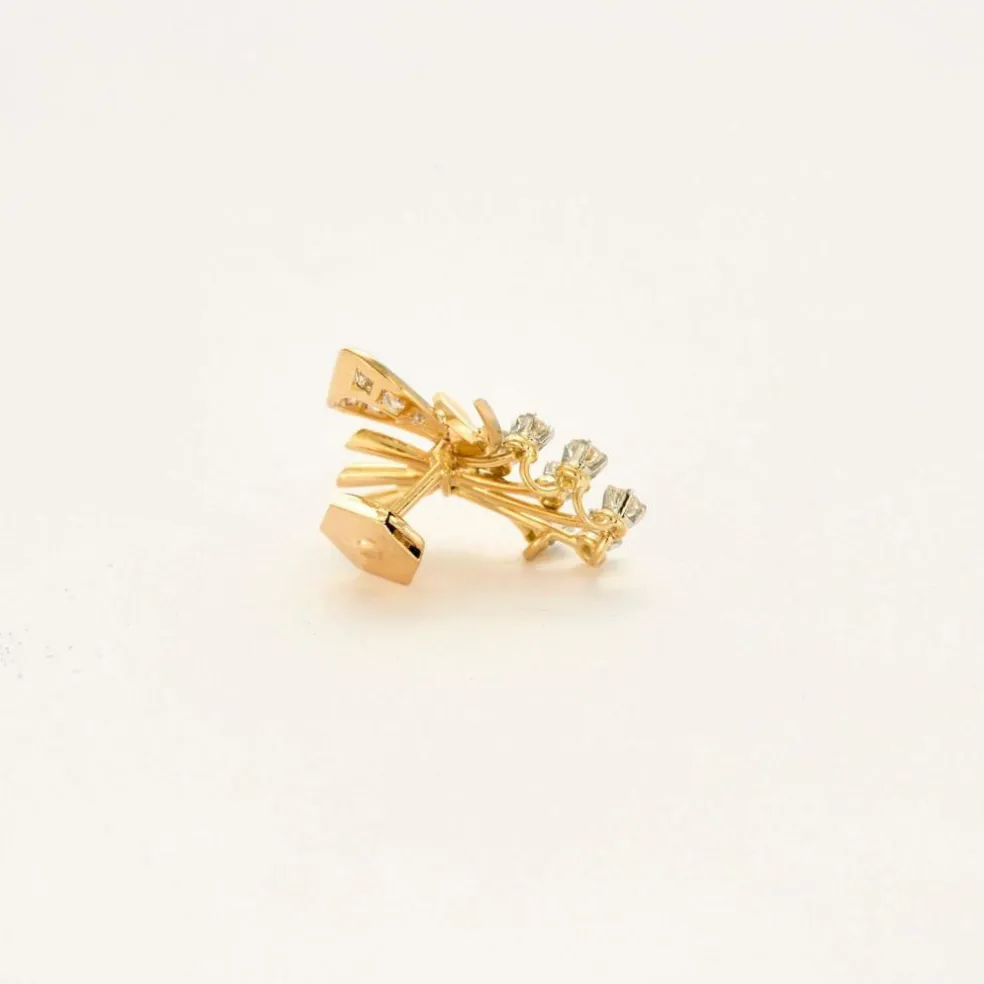 Boucles d'oreilles vintage 2 ors et diamants