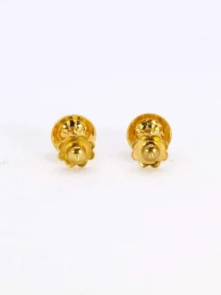 Boucles d’oreilles vintage or jaune perles