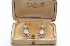 Boucles d'oreilles vintage diamants