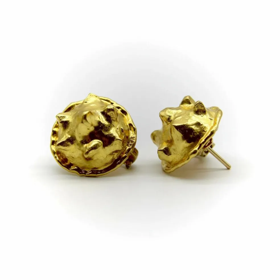 Boucles d'oreilles vintage modernes en or 22 carats Jean Mahie