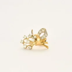 Boucles d'oreilles vintage 2 ors et diamants