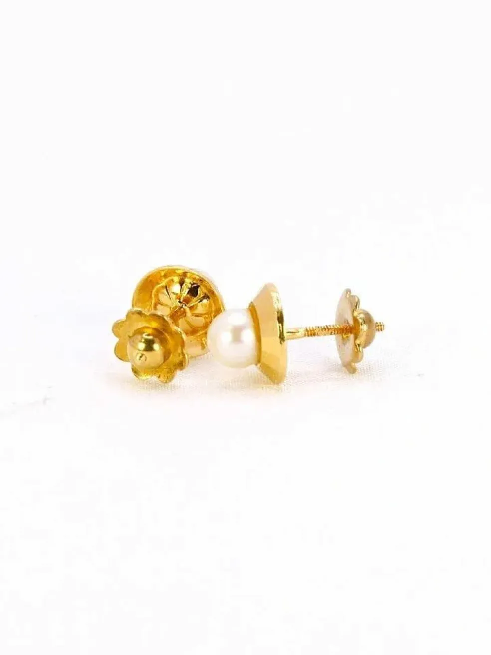 Boucles d’oreilles vintage or jaune perles