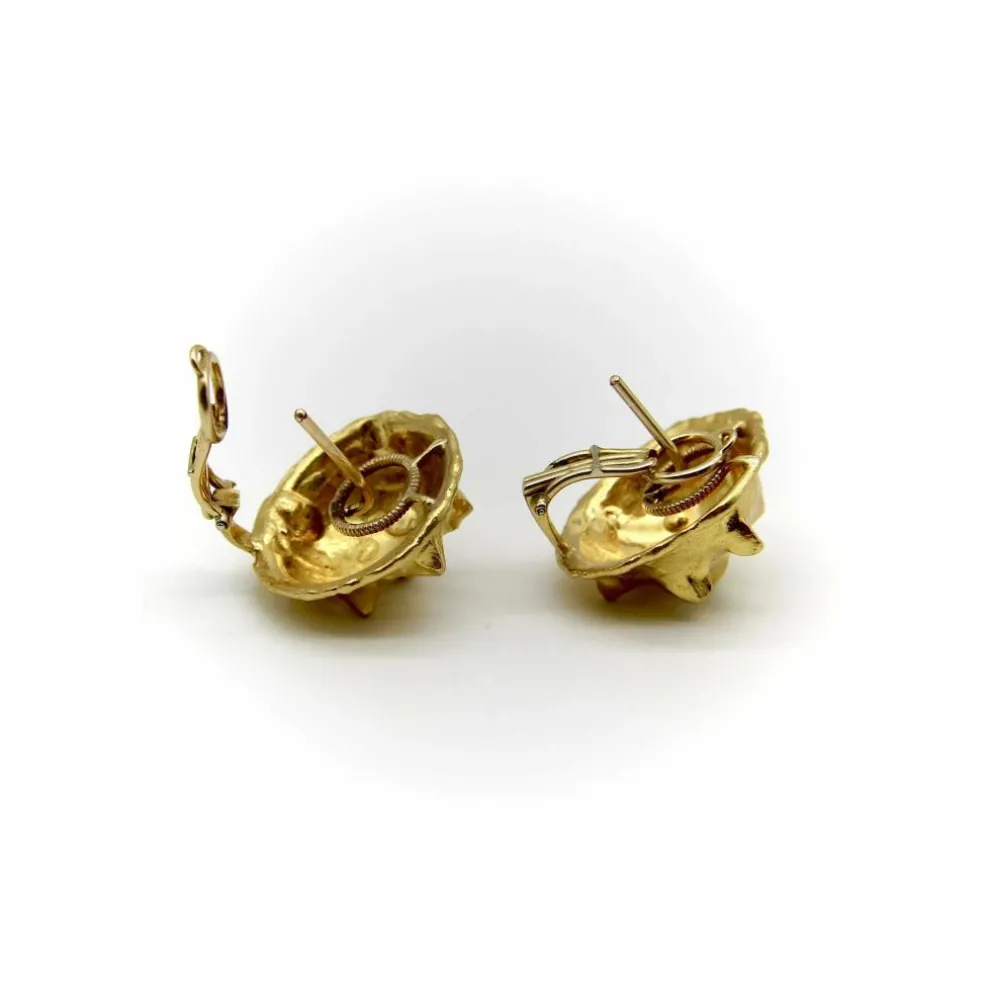 Boucles d'oreilles vintage modernes en or 22 carats Jean Mahie