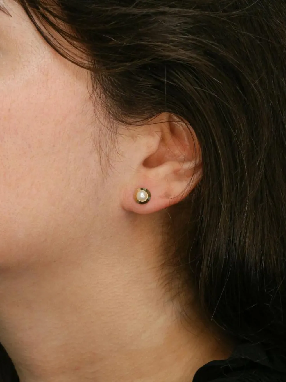 Boucles d’oreilles vintage or jaune perles