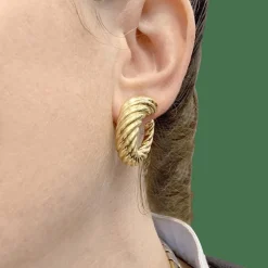 Boucles d'oreilles vintage, or jaune.