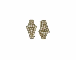 Boucles d'oreillesor jaune signées Wolfers