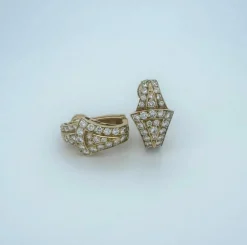 Boucles d'oreillesor jaune signées Wolfers