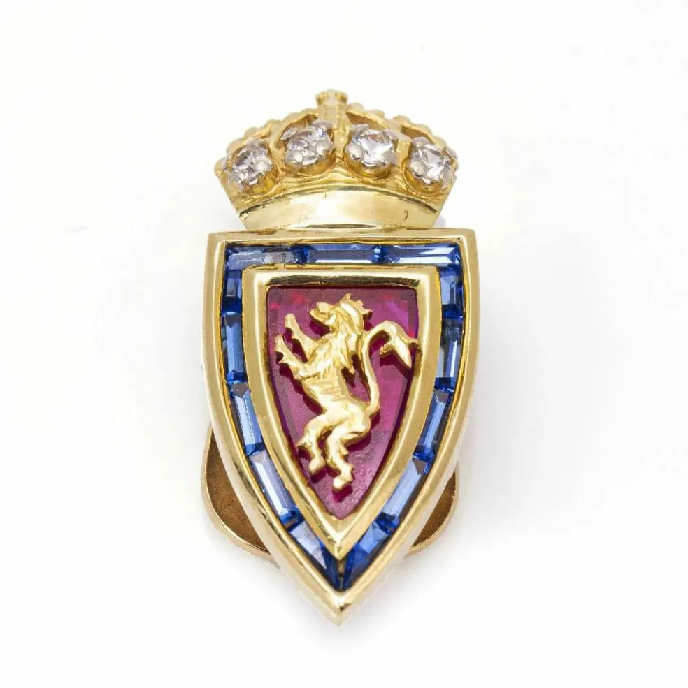 Bouclier FC Zaragoza Or jaune Diamants Rubi Saphirs