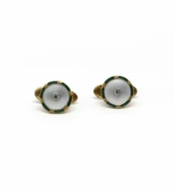 Boutons de Col Nacre Et Diamants