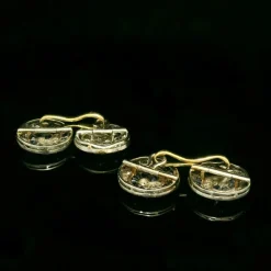 Boutons de manchette art déco en platine, saphir et diamant